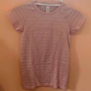 Pink and white stripped ivivva top